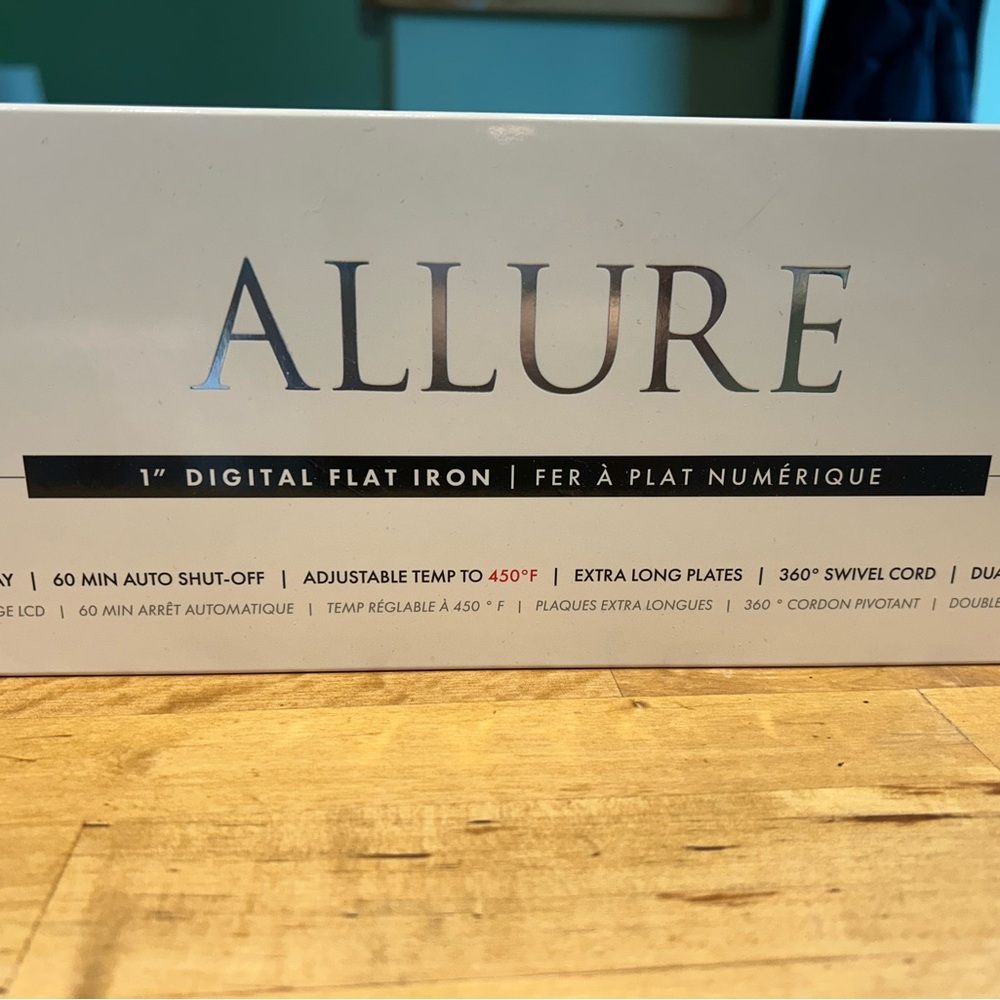 Allure 1-Inch Digital Flat Iron with Black and Silver Design